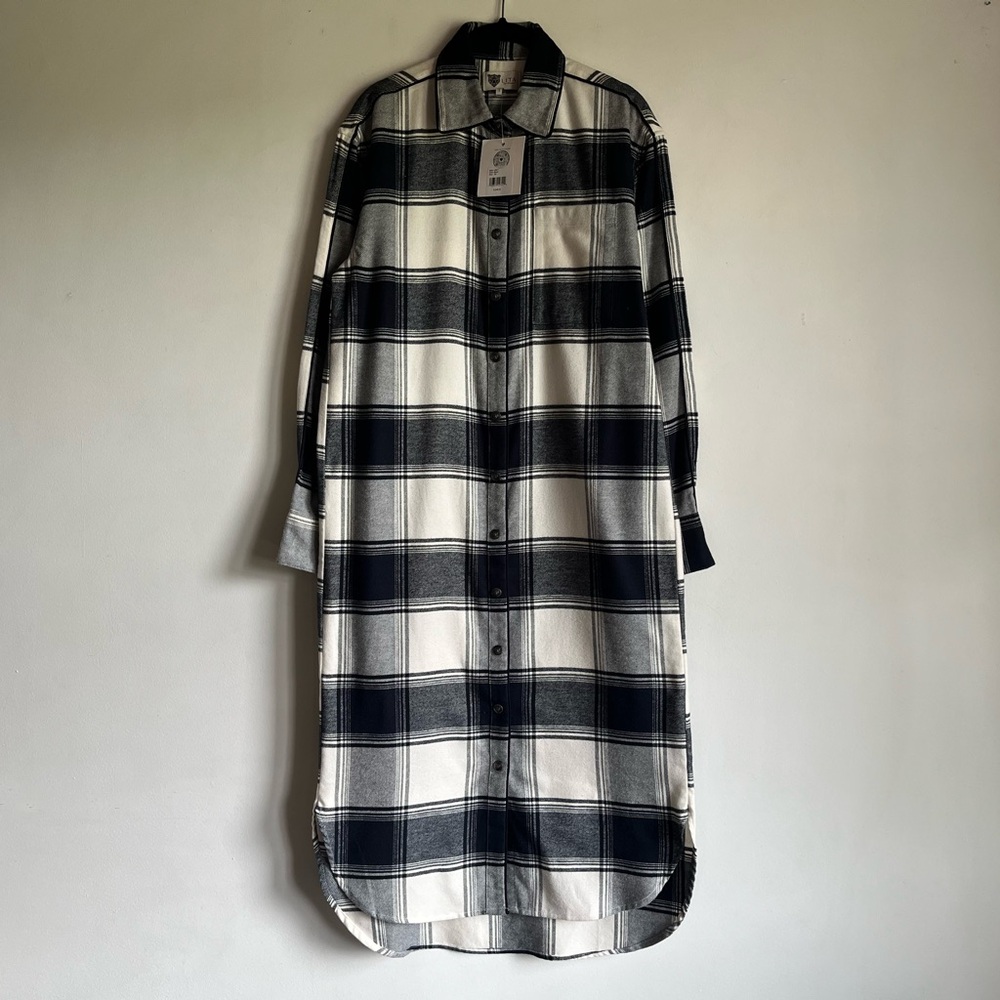 NWT Revolve LITA by Ciara Plaid Flannel Shirt Dress Size XS Oversized Fit $248